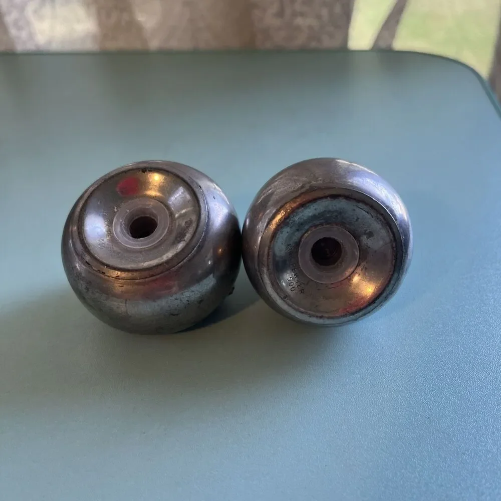 Kirk Stieff Pewter Apple and Pear Salt and Pepper Shakers With Stoppers 1970’s